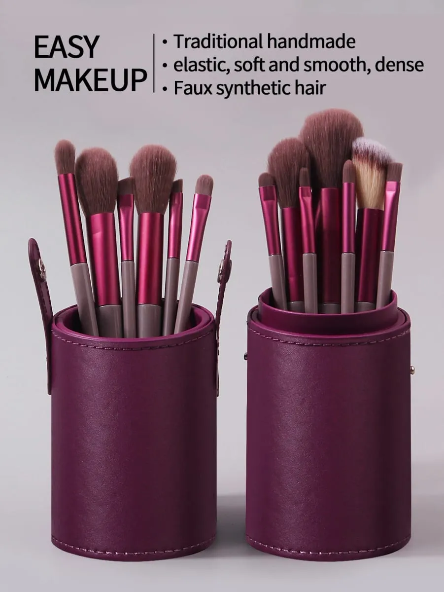 Conjunto de pincéis de maquiagem profissional, 13 peças, macio, fofo, base, sombra, corretivo, mistura, blush, pincel, kabuki, ferramenta de beleza feminina