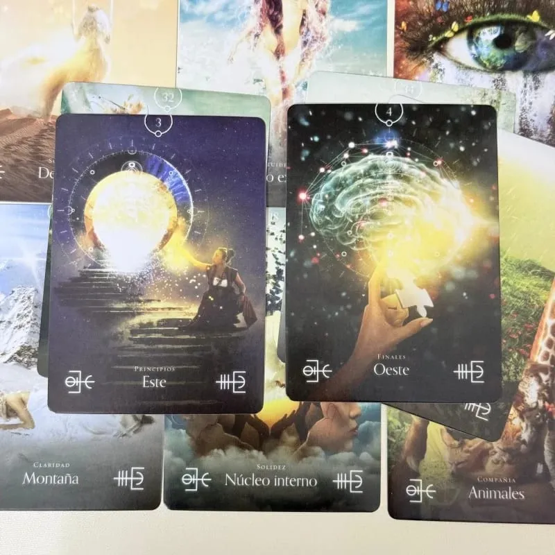 ORÁCULO DE LOS ELEMENTOS 神諭卡 44 張 西班牙文版命運占卜桌遊卡牌遊戲