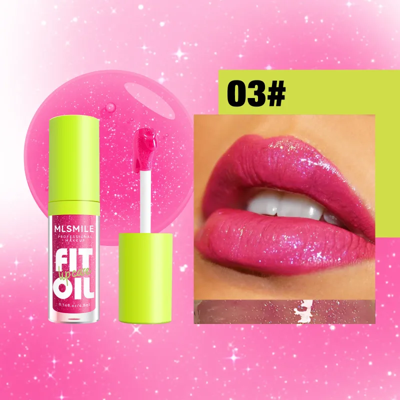 Óleo brilhante para cuidados com os lábios, 8 tons disponíveis, hidrata e suaviza os lábios, criando uma aparência labial rechonchuda e orvalhada, confortável para usar o dia todo