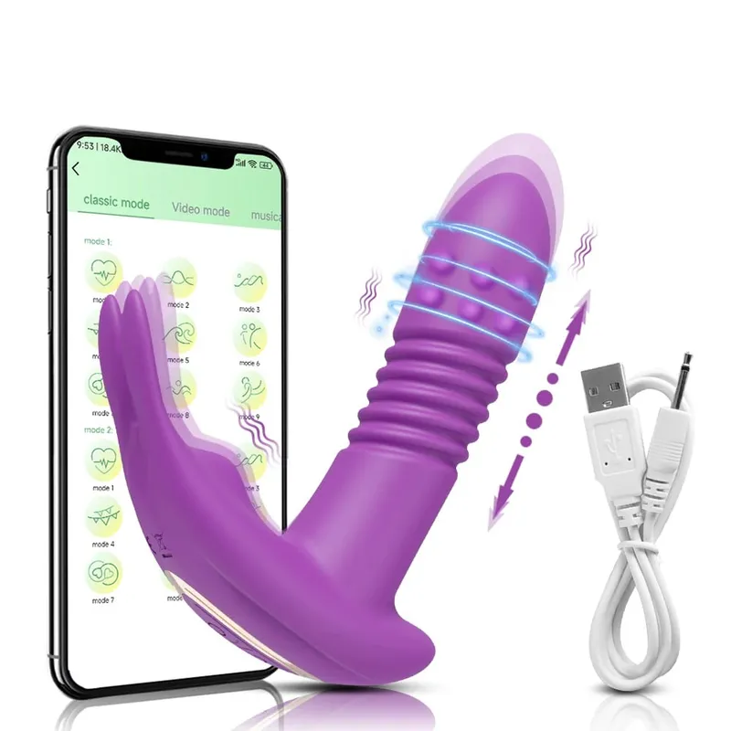 Vibrador de impulso para mulheres, vibrador telescópico rotativo, bluetooth, ponto g, estimulador de clitóris, brinquedo sexual, masturbação feminina