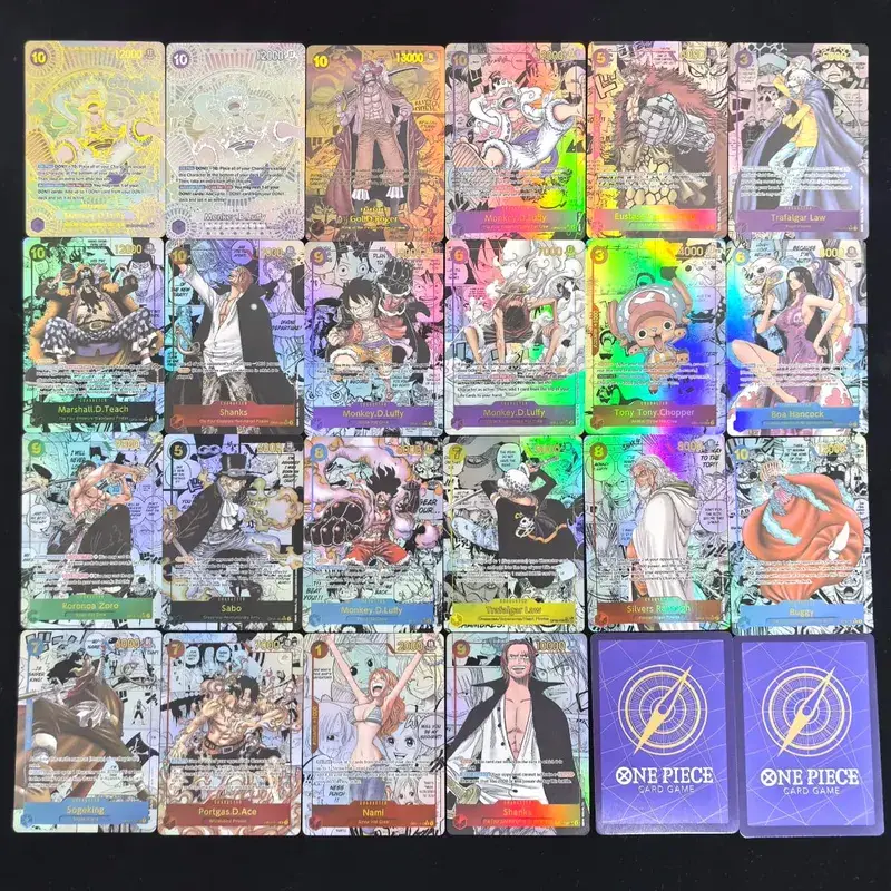 22 Pçs/set OP01-OP11 OPCG ONE PIECE Collection Card Roronoa Zoro Monkey D. Luffy Sabo Nami GOLD.ROGER DIY Versão em Inglês Presente