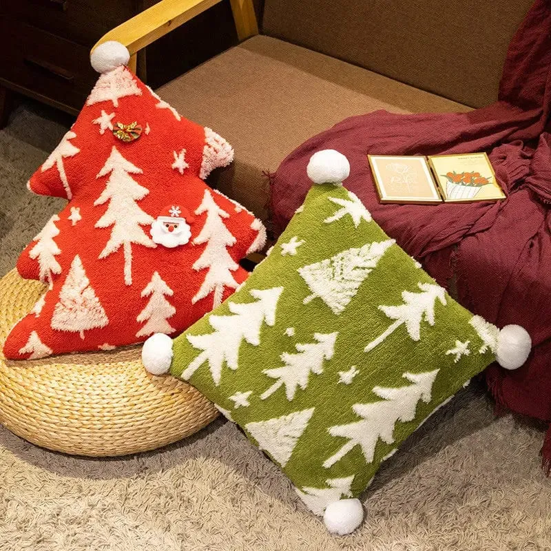 1 件聖誕樹填充抱枕沙發墊家用聖誕派對冬季裝飾禮物