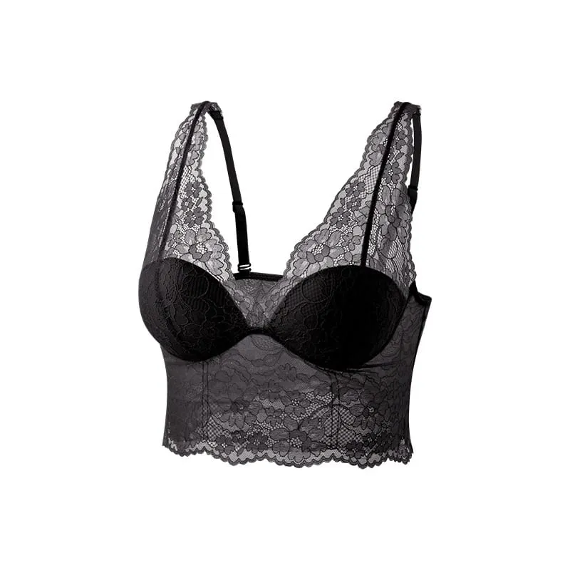Birdtree forro de seda feminino elegante conjunto breve sutiã macio sem fio renda respirável bralette 2026 verão nova roupa interior a65325jf