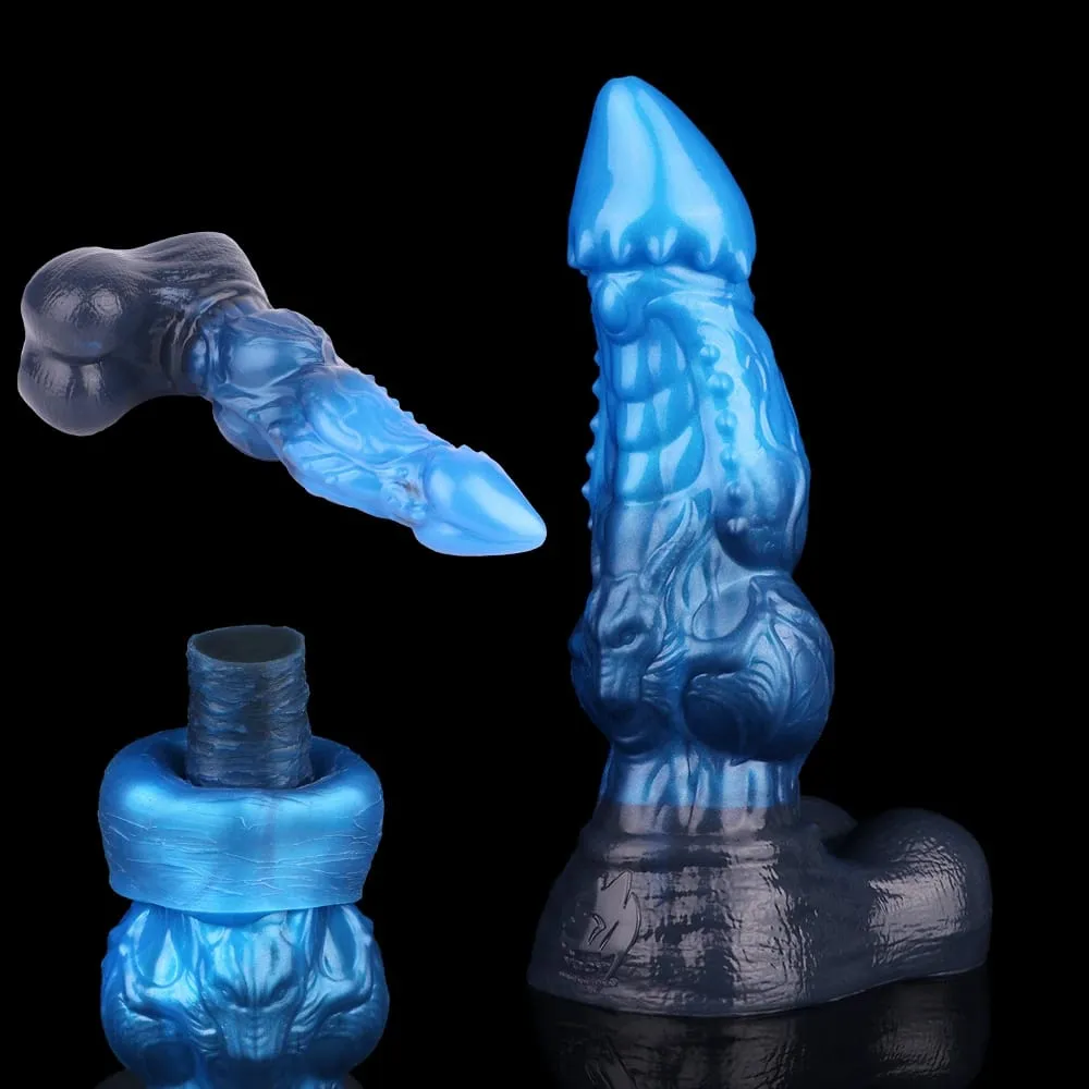 Monstro dragão galo anal vibradores dupla camada pênis vaginal ânus masturbador silicone brinquedos sexuais para adultos mulheres homens flertando