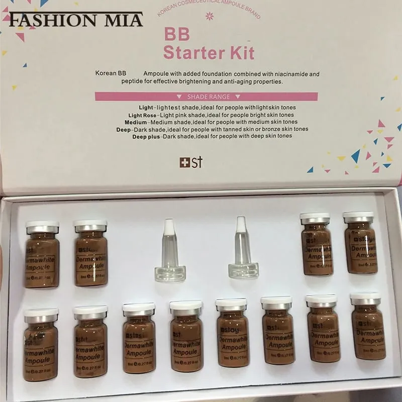 Coreia 8ml bb creme ampola iniciante starter kit rosto fundação salmão dna soro hidratar branqueamento cosméticos