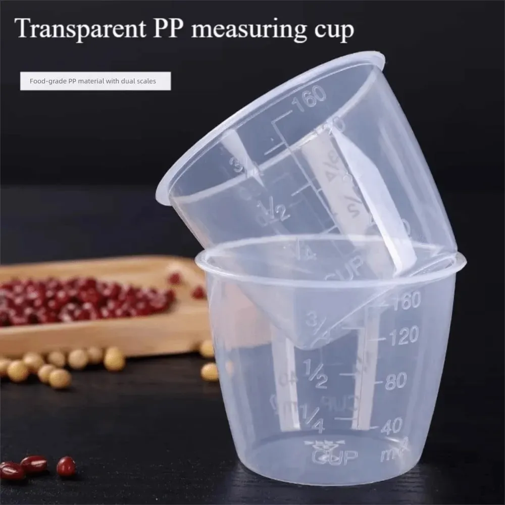 Mini copo de medição de arroz 100/160ml, plástico com jarros de medição de escala, ferramentas de medição de balança de cozinha digital transparente — image 2