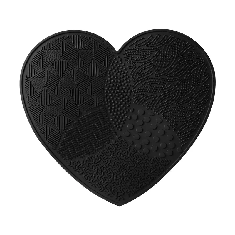 Almofada de esfrega pincéis de maquiagem limpeza de silicone com ventosa amor limpador de lavagem escova cosmética ferramenta de suprimentos de beleza