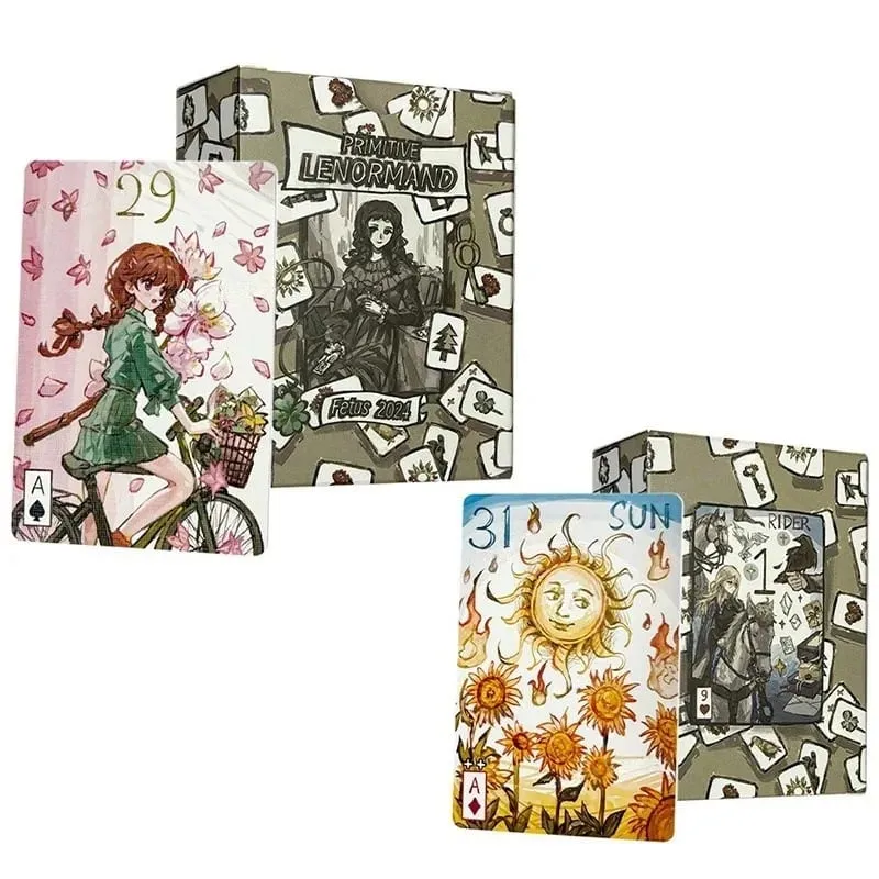 Simple Primitive Lenormand Tabletop Game 44-Piece Tarot Card Deck for Divination And Fortune Telling