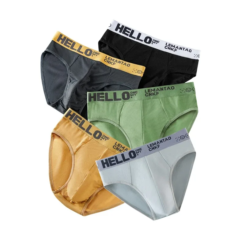 5 pçs cuecas masculinas ventilar cuecas masculinas respirável tamanho grande L-5XL confortável sólida cuecas moda menino calcinha