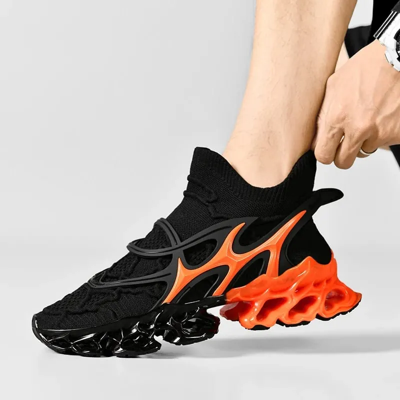 Men's Blade Type Shoes Breathable Shock Absorption Running Shoes Non-Slip Shoes For Jogging Tennis Gym Casual Walking Sneakers