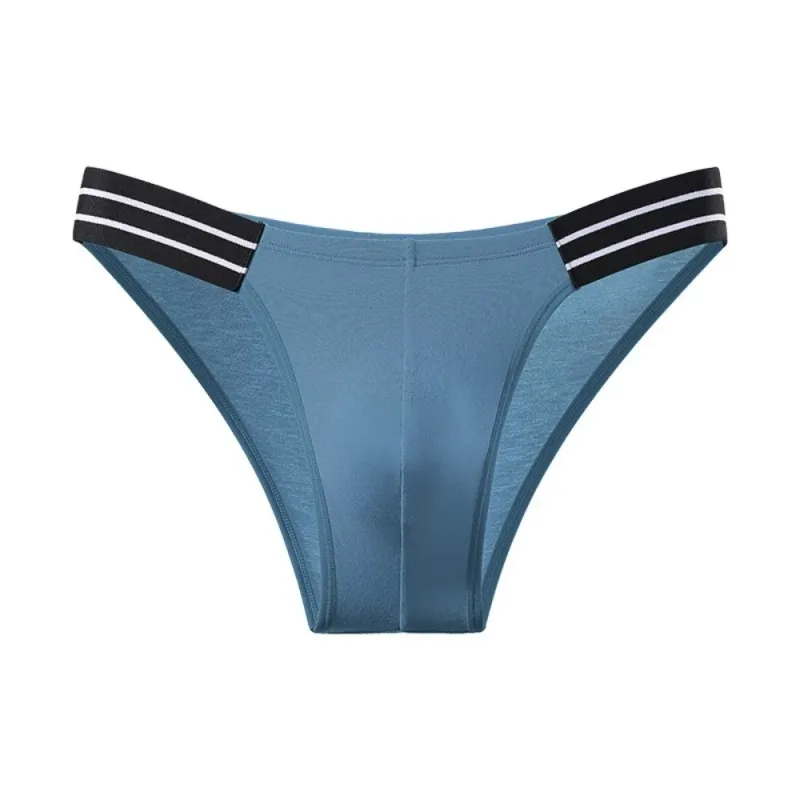 Cuecas lingerie masculina triângulo calcinha listra respirável homens cuecas finas cintura média tamanho grande roupa interior para presentes masculinos