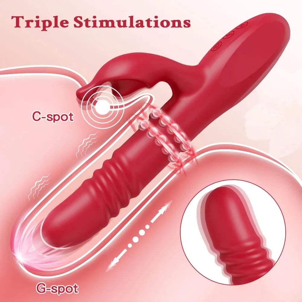 Rabbit Thrusting Vibrator for Women Clitoris Stimulator Powerful G Spot Vagina Massage Female Masturbator for Adult Sex Toys