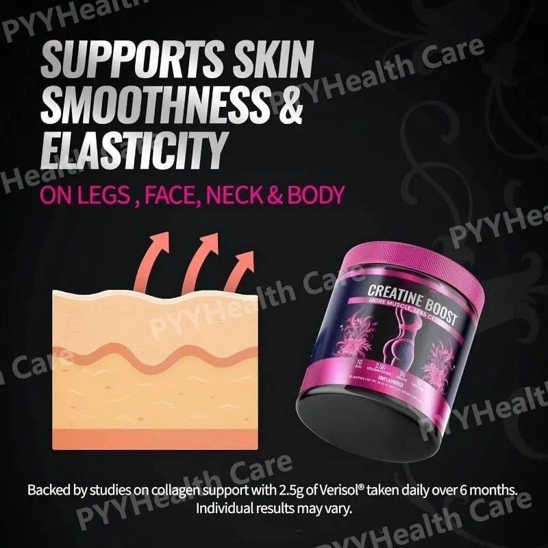 Muscle Development Post-Workout Recovery Elasticity Creatine for Women Booty Builder Supplement with Collagen & BCAA Supports