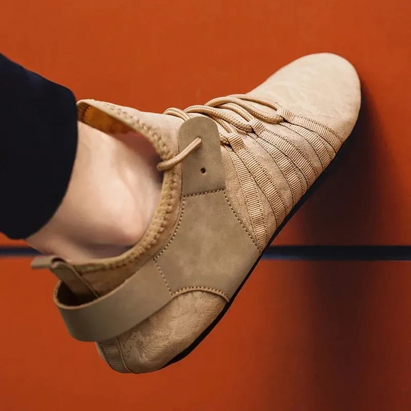 Men's Shoes Casual Flat Shoes Men Lightweight Comfortable Thin Bottom Lace Up Men Shoe Driving Walking Shoes Men Footwear