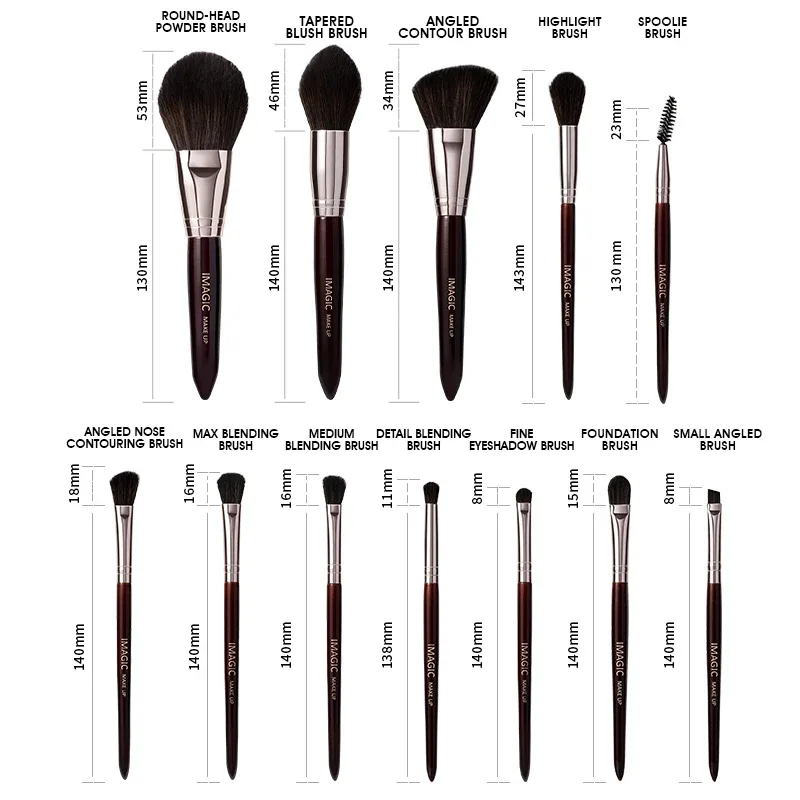 12Pcs/Kit Makeup Brushes Set Eyeshadow Powder Blush Highlighter Synthetic Natural Hair Professional Cosmetic Beauty Tools