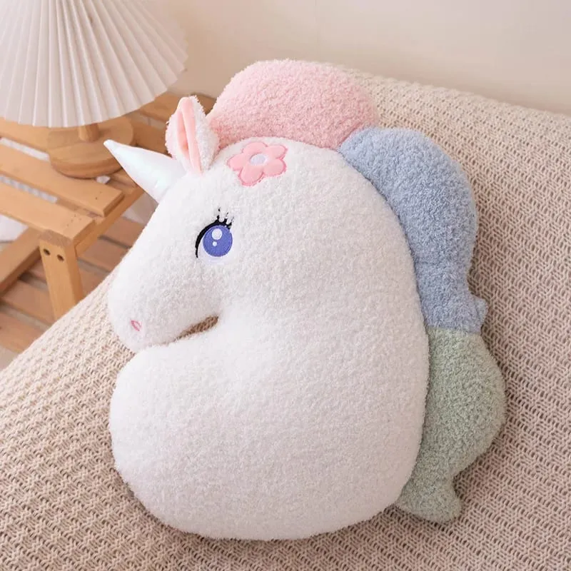 Soft Plush Rainbow Smile Pink Heart Pumpkin Throw Pillow Stuffed Hug Cushion Unicorn Plush Toy Massage Pillow for Girl Bedroom — image 9