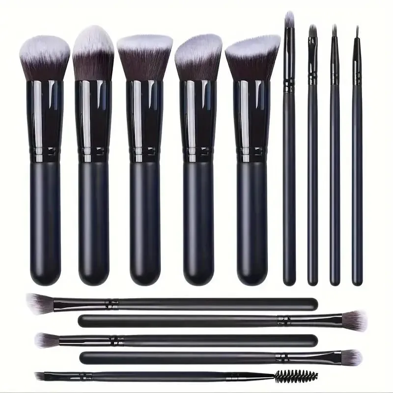 14-16 pçs conjunto de pincéis de maquiagem profissional kit de maquiagem premium base de cabelo sintético sombras de energia mistura ferramentas de beleza