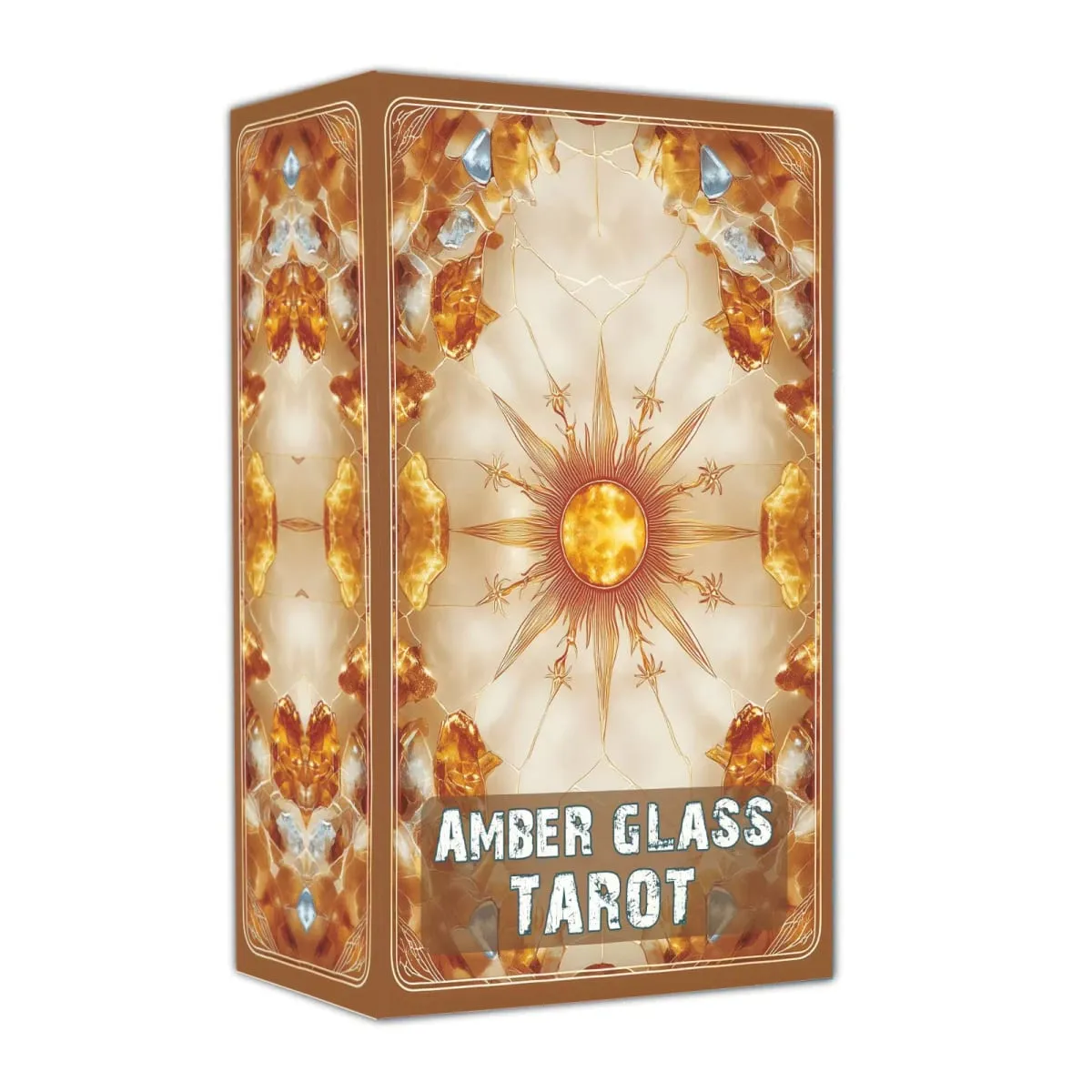 Amber Glass Tarot Cards Deck 78-Card Unique Tarot Deck with Guidebook for Beginners and Experienced Readers Daily Insight Divi