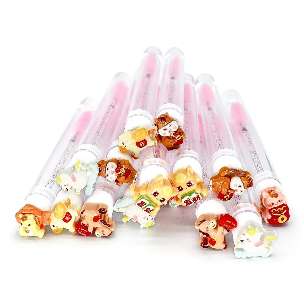 10/50 pçs tubos de escova de cílios cristal lash rímel varinhas sobrancelha pente spoolies recipiente cílios escovas aplicadores ferramentas de maquiagem — image 4