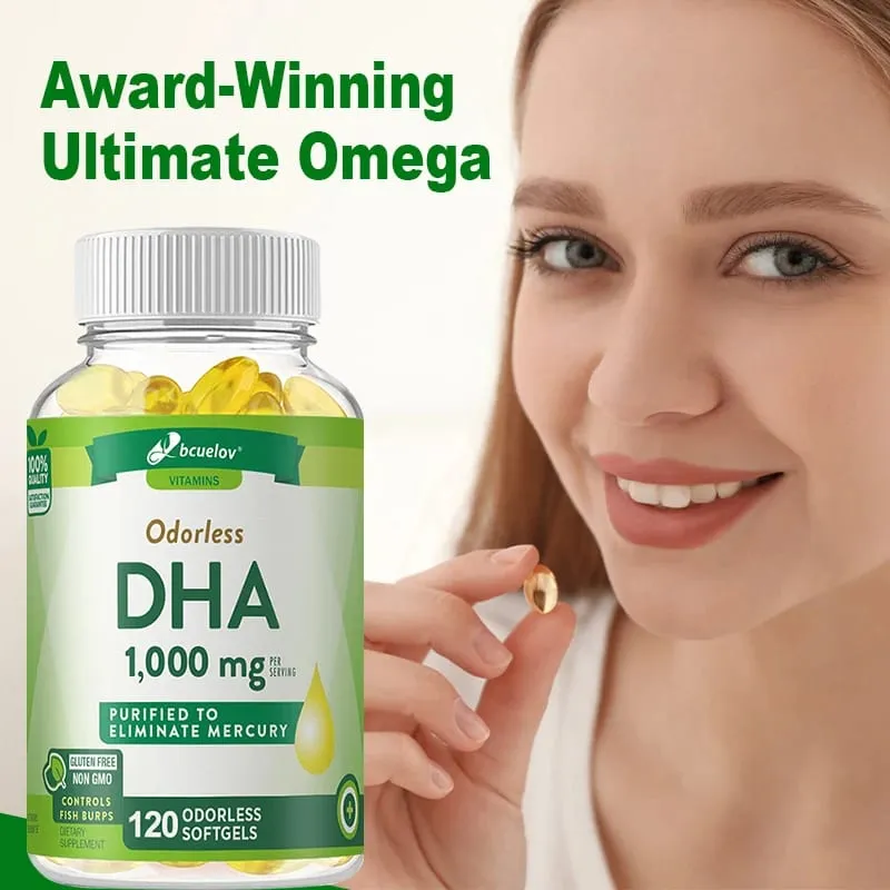 Bcuelov 高效 DHA - 支持大腦健康和認知功能 提高專注力和智力思維
