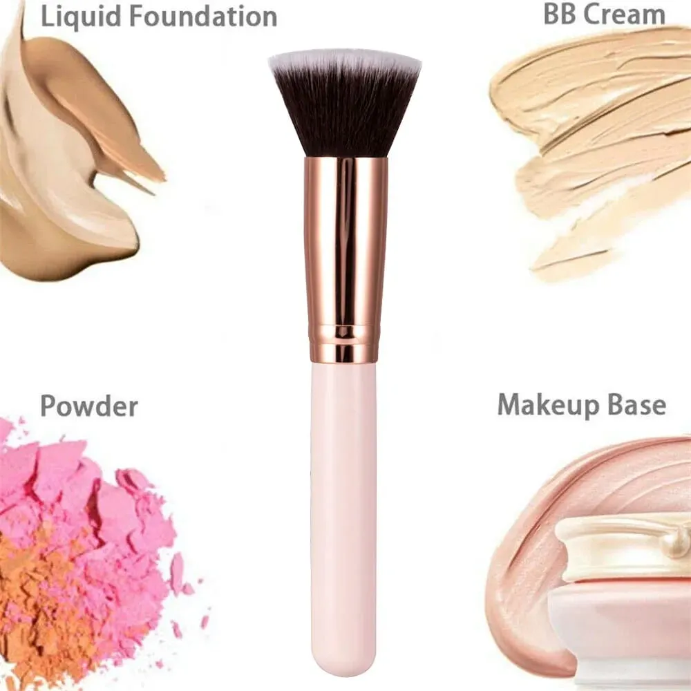 Pincéis de maquiagem de marca própria grátis, base solta, corretivo, pincel de mistura, ferramenta de maquiagem de beleza rosa, atacado, 10 peças