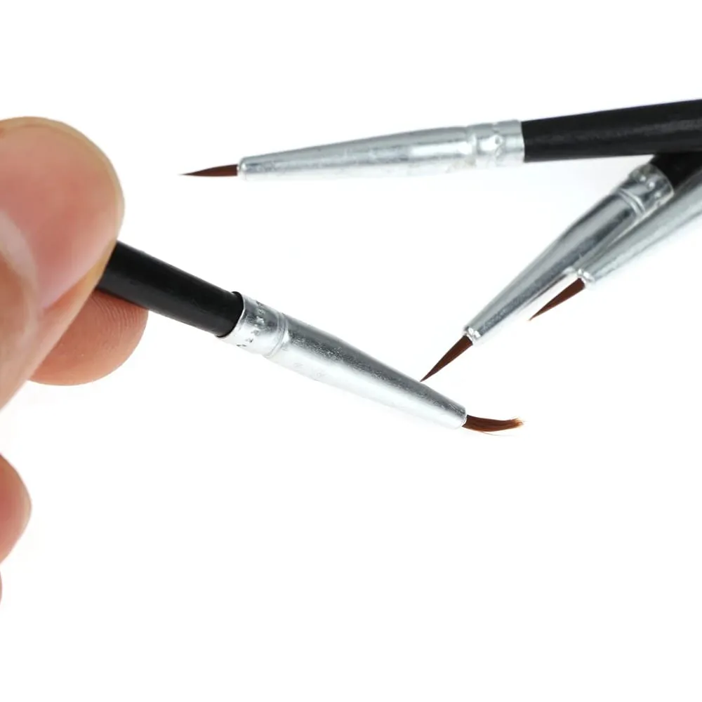 10 pçs fino pintado à mão fina gancho linha caneta desenho arte caneta escova de náilon maquiagem delineador caneta detalhe escova cosméticos arte suprimentos