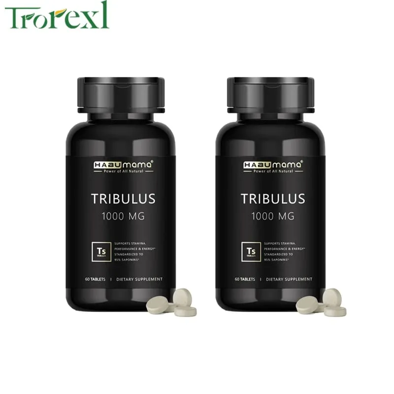Comprimidos de Tribulus Terrestris de alta pureza, suplemento masculino que aumenta a resistência energética e ação rápida 60 comprimidos
