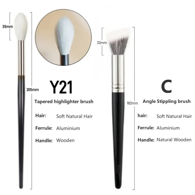 Pincéis de maquiagem cônicos, iluminador, cabelo de cabra natural, alta qualidade, liquidificador facial, ferramentas de pincel de maquiagem