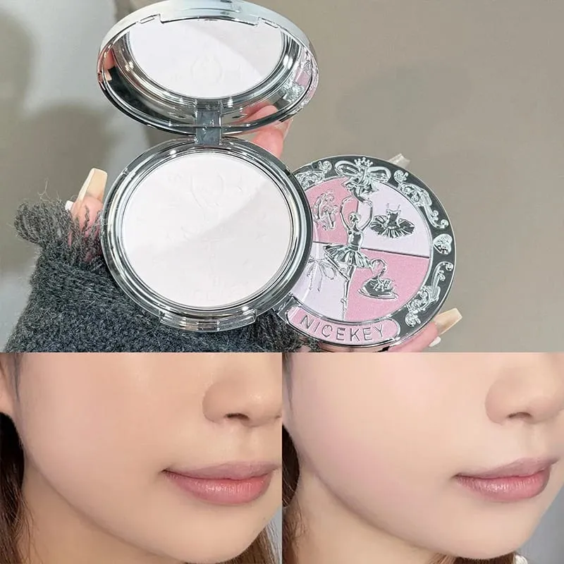 Conjuntos de maquiagem facial incluem 4 gloss, 1 blush, 1 pó prensado, 1 paleta de sombras, 1 paleta de contorno com colar, presente