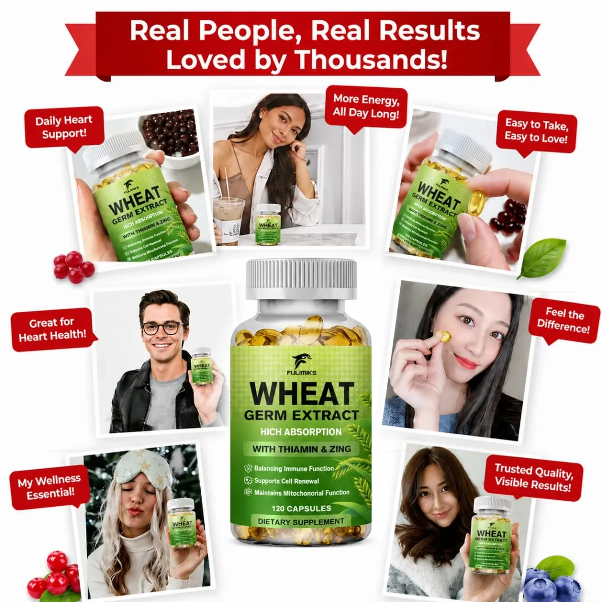 Spermidine 13mg Supplement Fermented Wheat Germ Extract Promotes Cellular renewal Anti-Aging Hair Growth & Immune Health