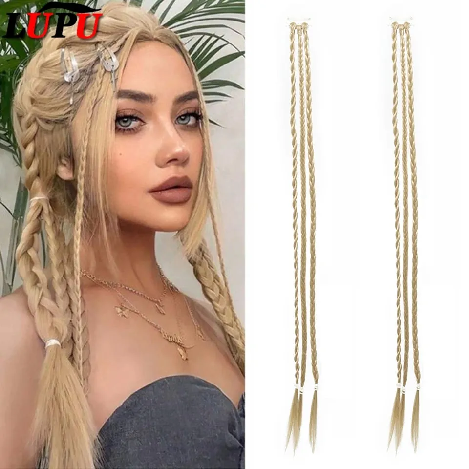 Synthetic Braid Clip in Hair Extensions Braids Long Ponytail Hairpieces For Women Kids Girls Daily Party Cosplay