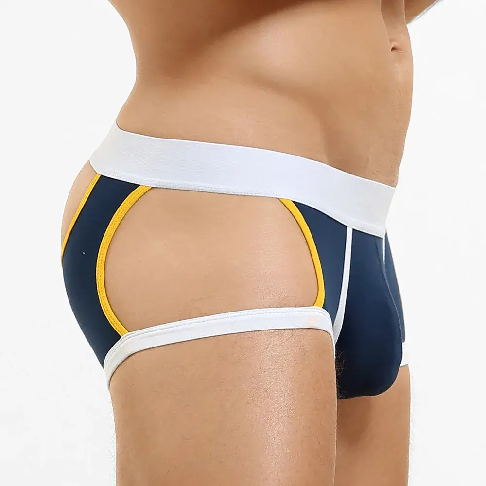 Men's Low-Waist U-Shape Flat Briefs Underwear Trendy Side-Light Design Comfortable Innerwear for Men