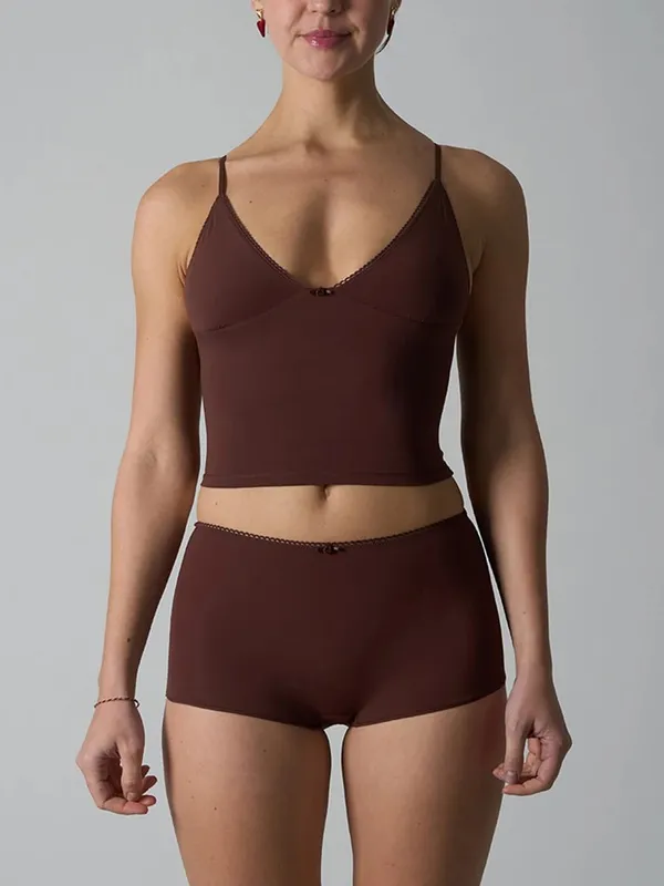 Conjunto de lingerie sem costura fina sólida feminina renda guarnição triangular copo camisola com boxer shorts alta elasticidade magro conjuntos de sutiã floral
