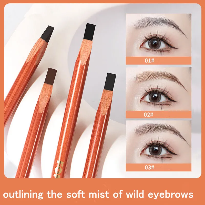 Caneta de sobrancelha microblading dura, à prova d'água, definidor de lápis de sobrancelha, aplicador natural de longa duração, fácil de usar