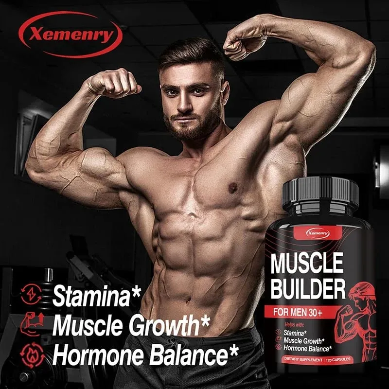 Muscle Builder for Men 30+ - Boosts Muscle Strength and Endurance Supports Hormone Balance