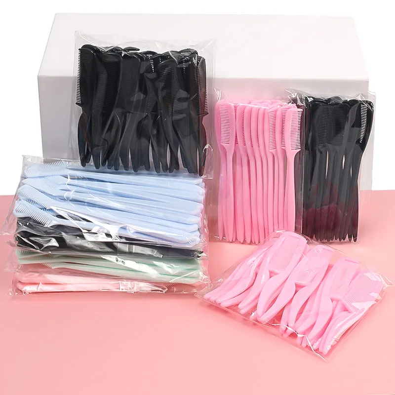 25 pçs micro pente para extensão de cílios mini sobrancelha pentes pincéis de maquiagem boneca varinhas rímel olho chicote micro escova ferramenta de beleza — image 6