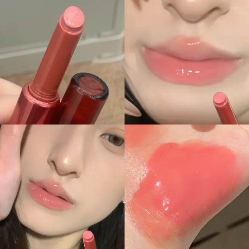 Espelho de vidro sólido lábio esmalte água luz flash batom hidratar matiz lábio óleo bálsamo imprensa batom cosméticos