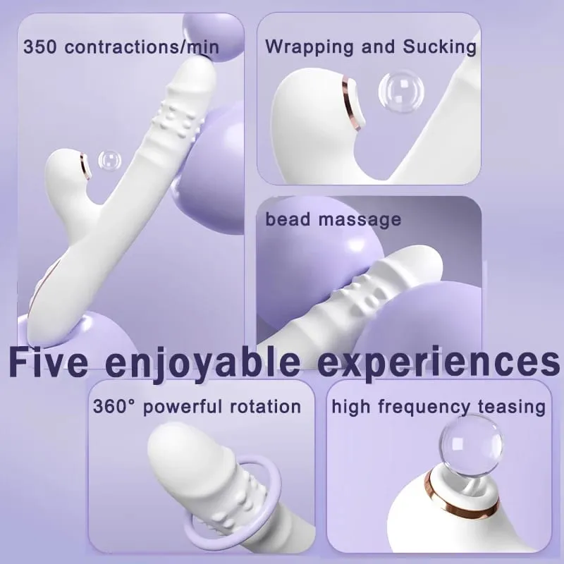Vibrador de brinquedos sexuais vibrador empurrando com vários modos de vibração/sucção multifuncional à prova d'água empurrando com lambida