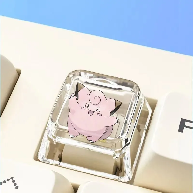 Teclado mecânico cruzado personalizado anime keycap único charmeleon blastoise eevee transparente dos desenhos animados keycap