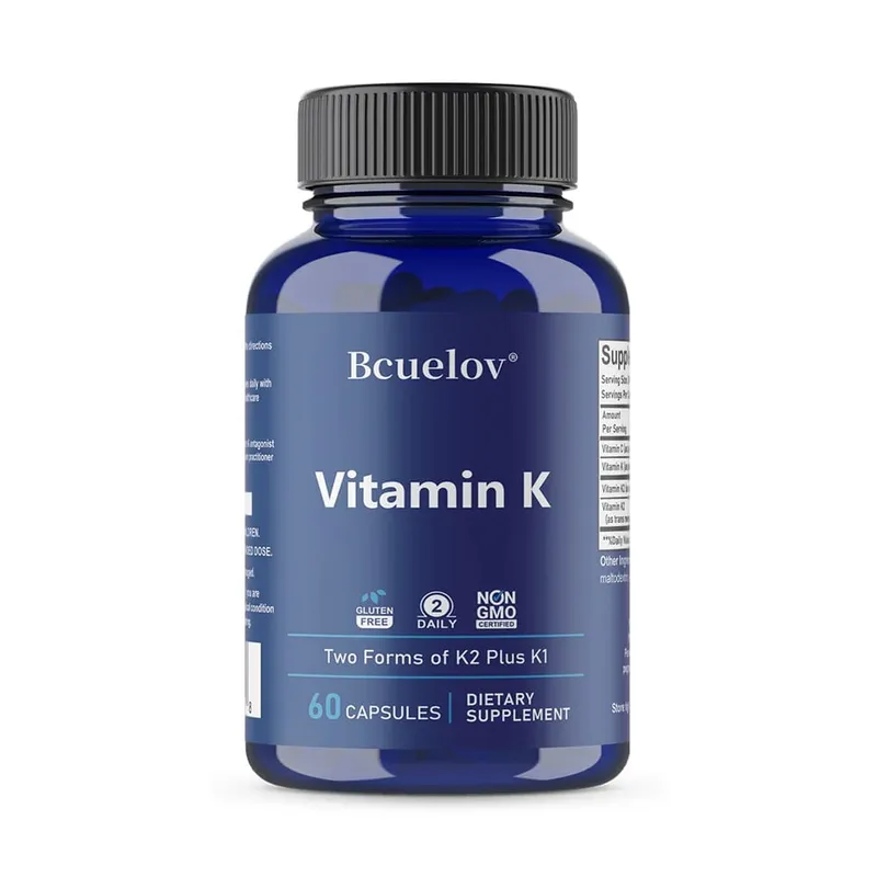Vitamin K2 (MK-4 & MK-7) Capsules High Absorption Supplement for Bone Density Teeth Joint Cardiovascular & Immune Health