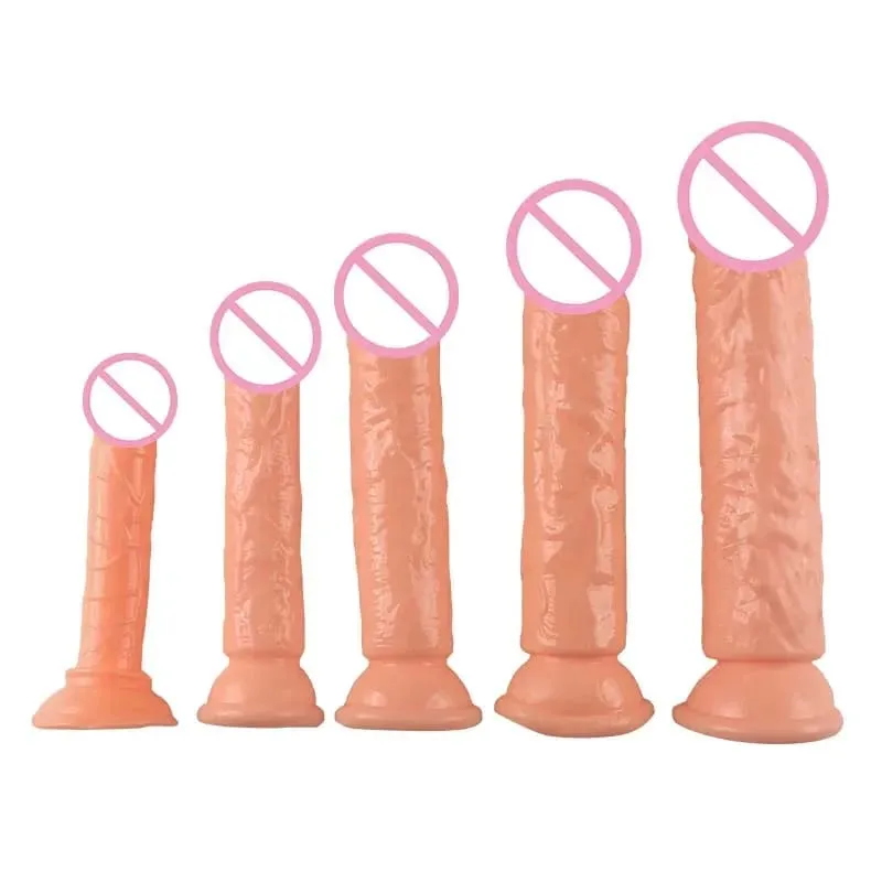 Realistic Flesh Colored Silicone Dildo with Suction Cup Soft Butt Plug Adult Sex Toy for Women And Men Realistic Soft Dildo