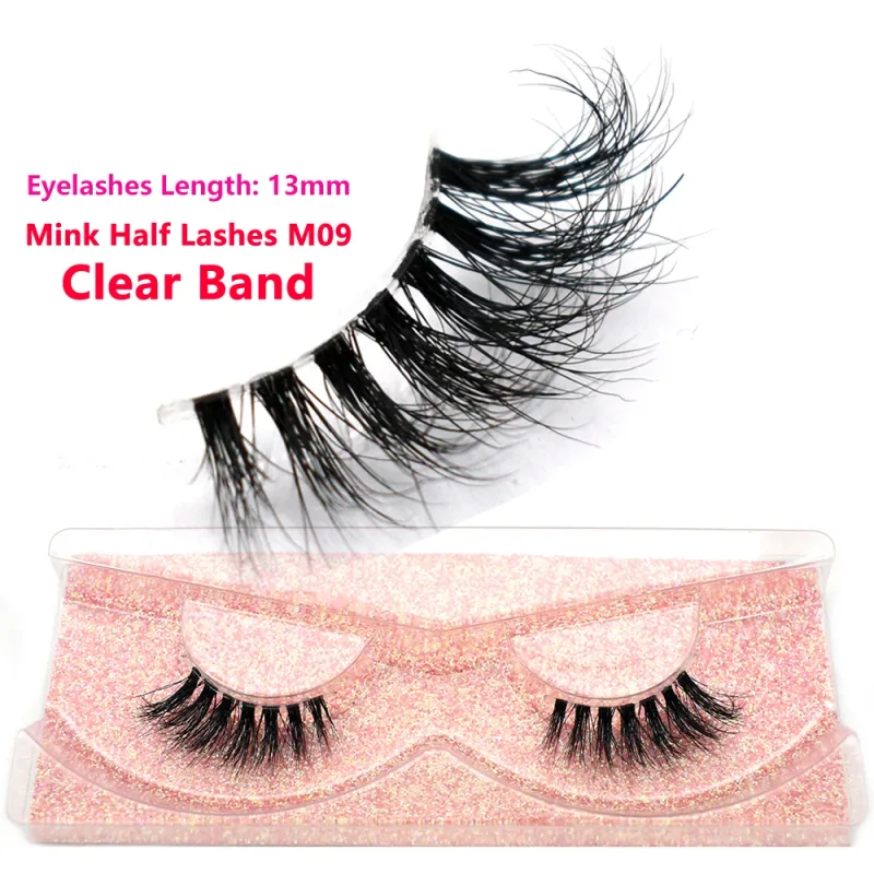 Half Eye Lashes Natural 3D Mink Short False Eyelashes Fluffy Wispy Cross Strip Fake Lashes Soft Half Eyelashes Extension Makeup — image 36