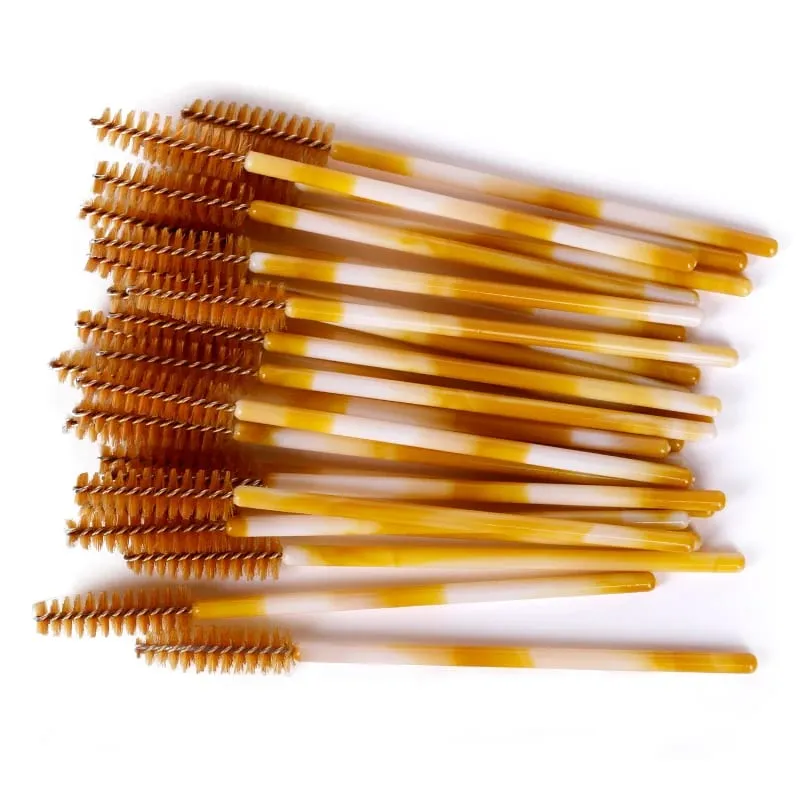 50/100 pçs escova de maquiagem cílios sobrancelha escovas pente descartável rímel varinha cílios extensão suprimentos cosméticos compõem ferramentas
