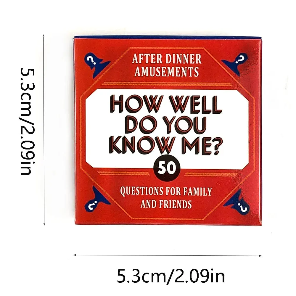 Mini Game Card - How Well Do You Know Me? - Game Board Game Card Travel Card Party Entertainment For Family Friends