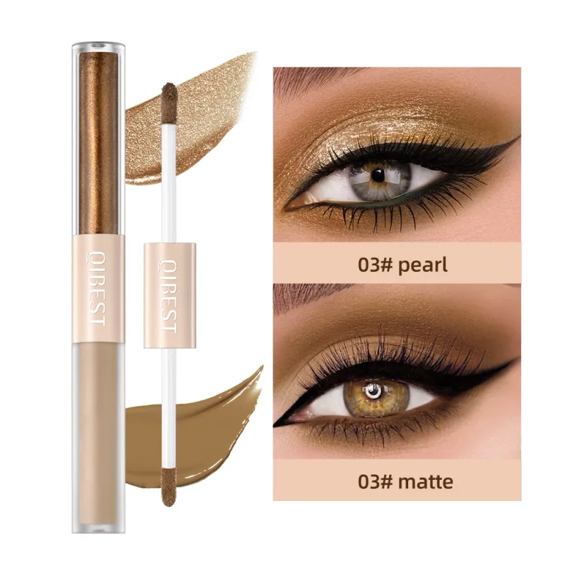 Dupla extremidade glitter fosco sombra de olho vara lápis sombra maquiagem à prova dwaterproof água bicolor shimmer cosméticos beleza maquiagem ferramenta