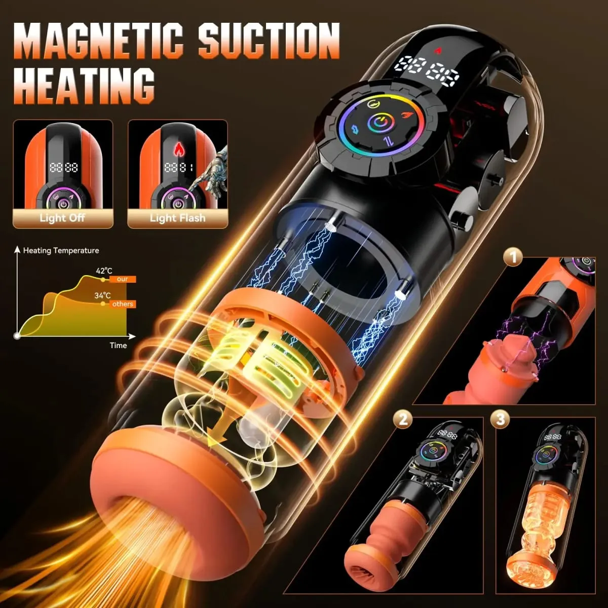Aquecimento automático masculino masturbador app controle vibratório sucção empurrando masturbação copo pênis bomba brinquedo sexual para homem