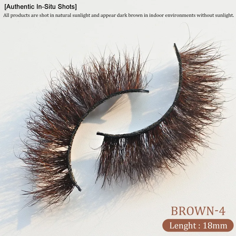 `Marrom escuro 3d vison cílios postiços fofos finos volume tira cílios macios feitos à mão marrom vison cílios maquiagem natural olho beleza t