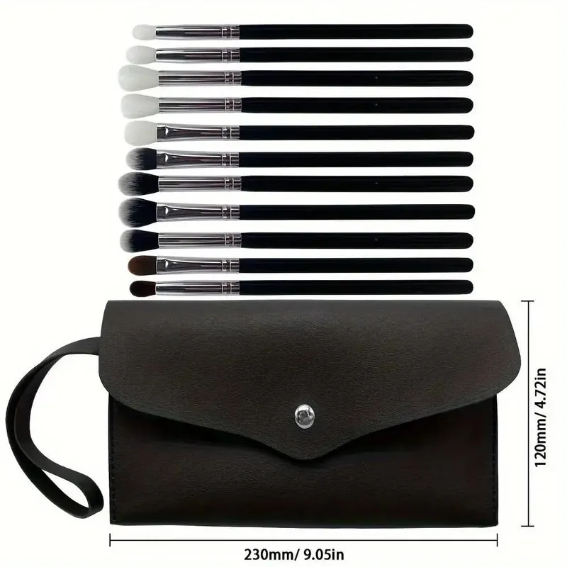 Versatile 11pcs Soft Synthetic Eyeshadow Brush Set with Nylon Bristles Wooden Handles Fragrance-Free for All Skin Types