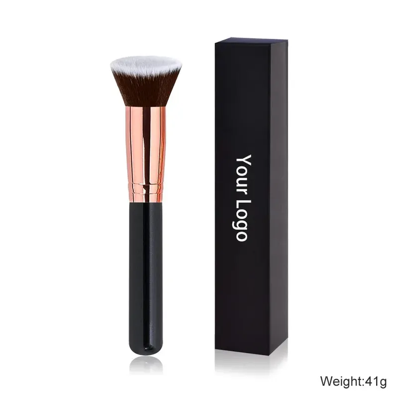 Pincéis de maquiagem de marca própria grátis, base solta, corretivo, pincel de mistura, ferramenta de maquiagem de beleza rosa, atacado, 10 peças
