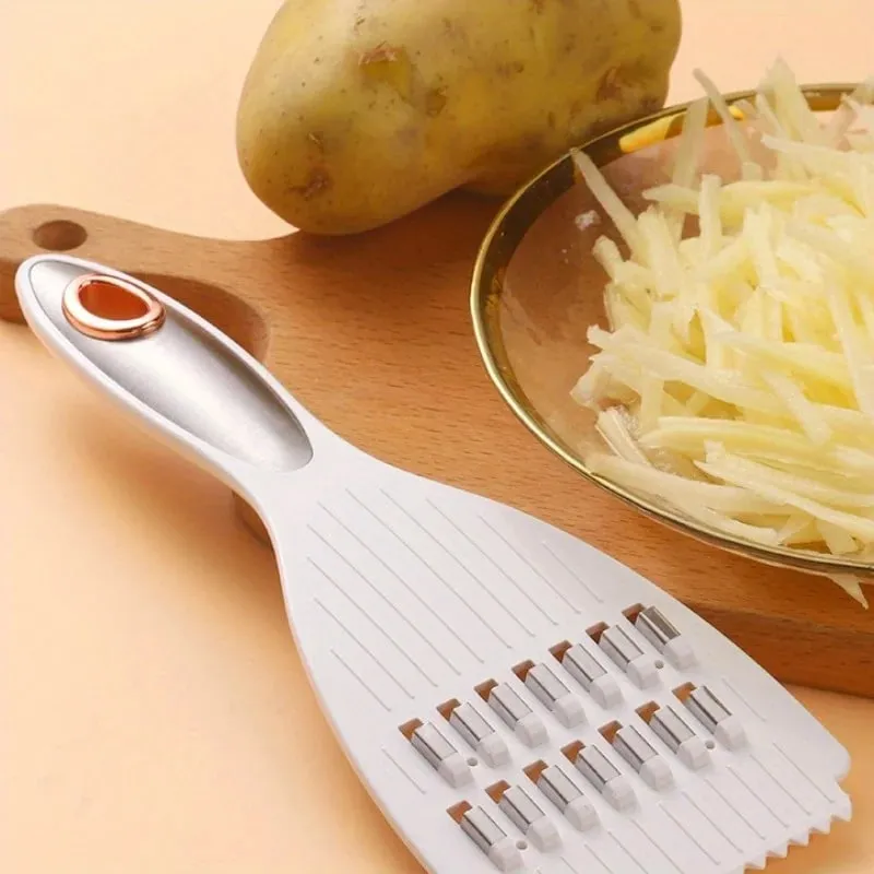 Fatiador e apontador de vegetais multifuncional - Cortador manual de alimentos para batatas, cenouras, frutas - Aparelho de cozinha de plástico durável